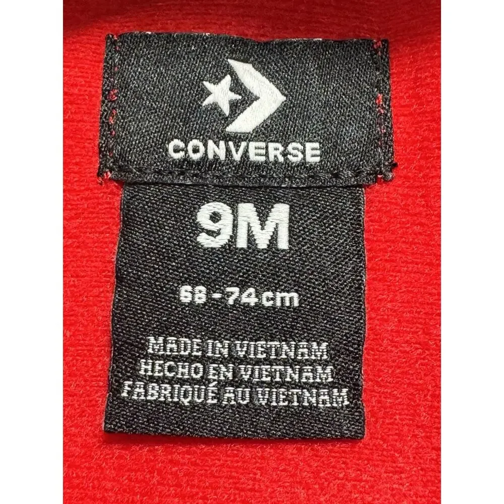Converse Chuck Taylor Infant 9M Red Blue Track Suit One Piece Zip Romper Logo